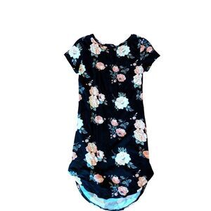 🛍️ BLACK & FLORAL  BODYCON DRESS SIZE XS